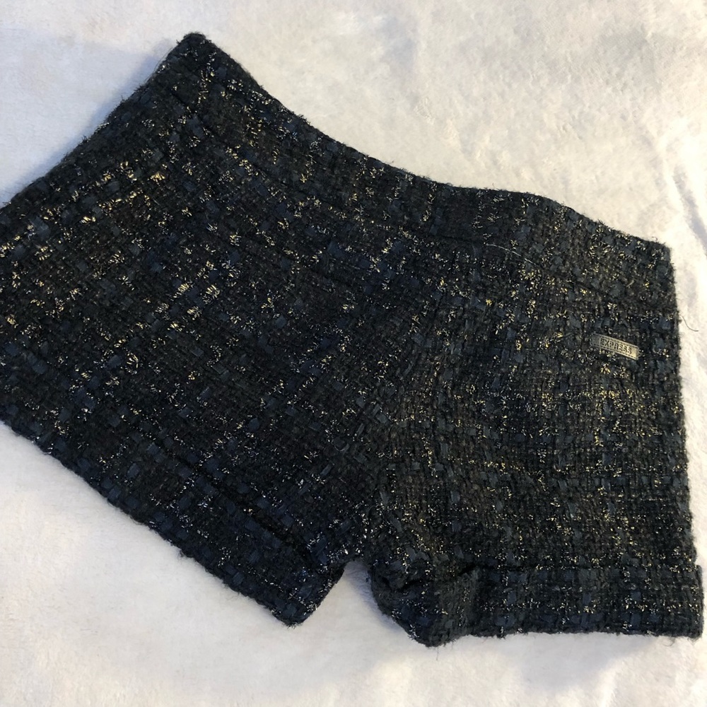 UEC Express Black Short shorts Gold Sparkles  S